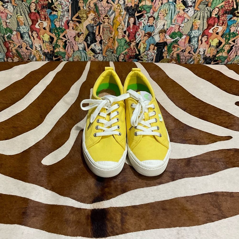 Cariuma OCA Low Canvas Yellow Sneakers women 8.5 or Men size 7 Skateboarding - Picture 7 of 11